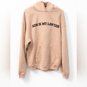 TALENTLESS "Kim Is My Lawyer" Hoodie - Unisex XL - Tan/Sand